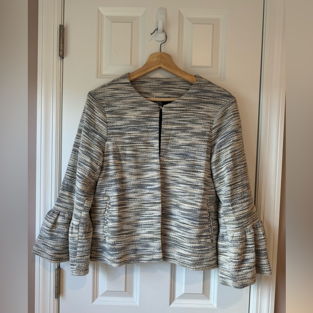 Bell Sleeve Twill Blazer